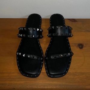 Size 7.5 NWOT Black Stud Sandals